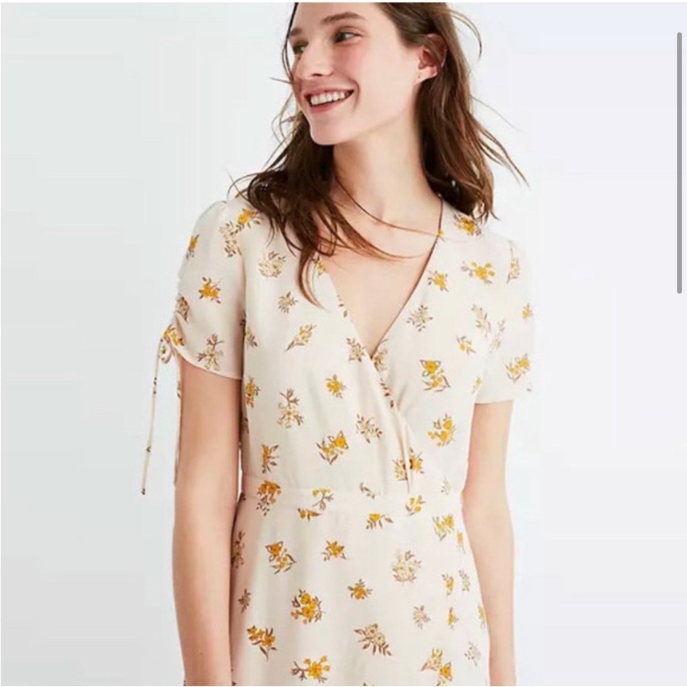 Madewell Silk Wrap Midi Maxi Floral Dress in Field Bouquet